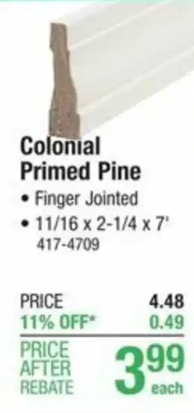 Menards Colonial Primed Pine offer