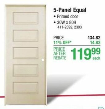 Menards 5-Panel Equal offer