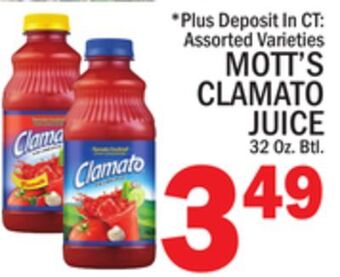 C Town Mott's clamato juice offer