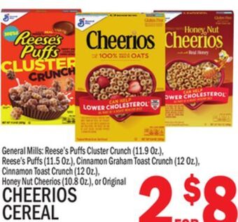 C Town Cheerios cereal 8.9 oz boxes offer