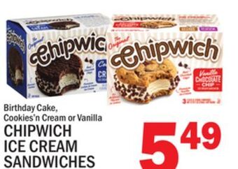 C Town Chipwich ice cream sandwiches offer