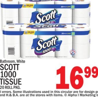C Town Scott 1000 tissue offer