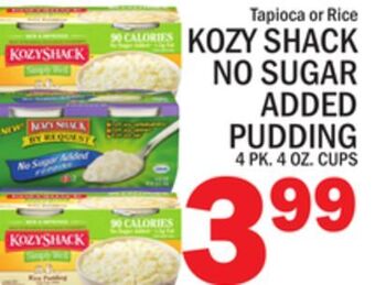 C Town Kozy shack no sugar added pudding offer