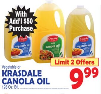 Bravo Supermarkets Krasdale canola oil offer