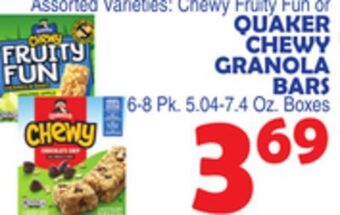 Bravo Supermarkets Quaker chewy granola bars offer