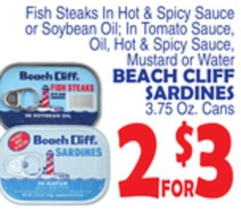 Bravo Supermarkets Beach cliff sardines offer