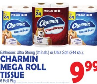 Bravo Supermarkets Charmin mega roll tissue, 6 roll pkg offer