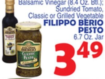 Bravo Supermarkets Filippo berio pesto 6.7 oz. jar offer