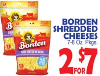 Bravo Supermarkets Borden shredded cheeses offer