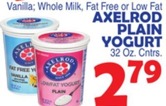 Bravo Supermarkets Axelrod plain yogurt offer