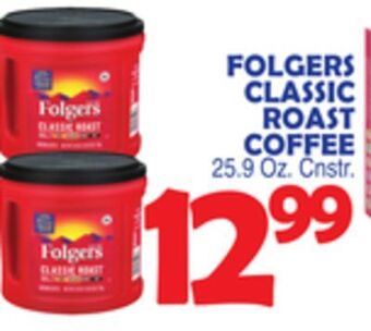 Bravo Supermarkets Folgers classic roast coffee offer