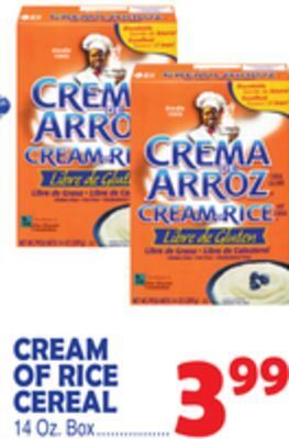 Bravo Supermarkets Cream of rice cereal offer