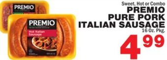 Bravo Supermarkets Premio pure pork italian sausage offer
