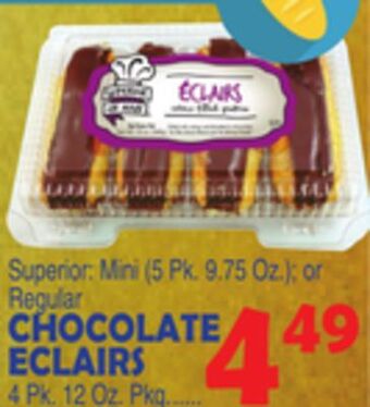 Bravo Supermarkets Chocolate eclairs, 4 pk. 12 oz. pkg offer