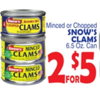 Bravo Supermarkets Snow's clams offer