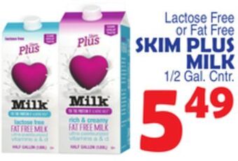 Bravo Supermarkets Skim plus milk offer