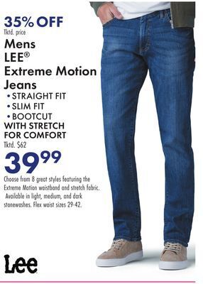 Boscov's Mens lee® extreme motion jeans offer