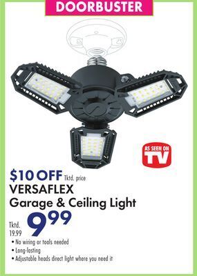 Boscov's Versaflex garage & ceiling light offer