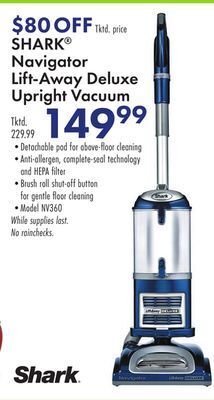 Boscov's Shark® navigator lift-away deluxe upright vacuum offer