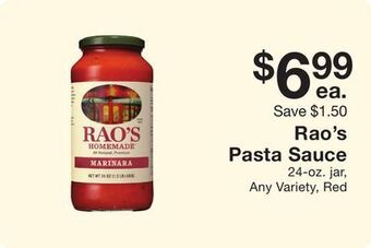 Fairway Store Market Rao's pasta sauce offer