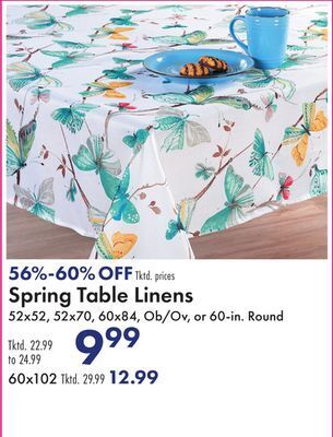 Boscov's Spring table linens offer