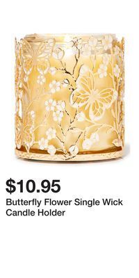 Bath & Body Works Butterfly flower single wick candle holder offer