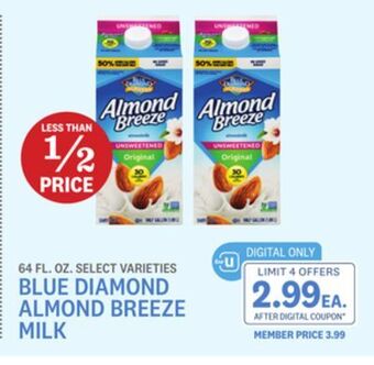Kings Food Markets Blue diamond almond breeze milk offer