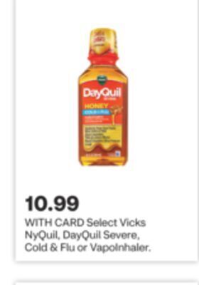 CVS Select vicks nyquil, dayquil severe, cold & flu or vapoinhaler offer