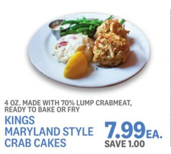 Kings Food Markets Kings maryland style crab cakes offer