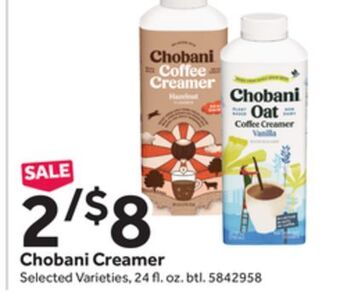 Stop&Shop Chobani creamer offer
