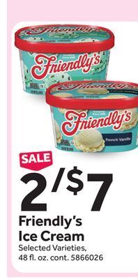 Stop&Shop Friendly's ice cream offer