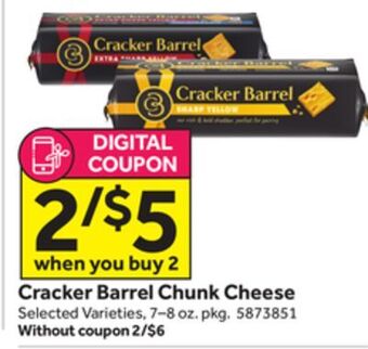 Stop&Shop Cracker barrel chunk cheese offer