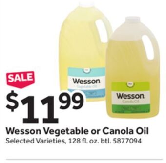 Stop&Shop Wesson vegetable or canola oil offer