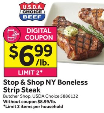 Stop&Shop Stop & shop ny boneless strip steak offer