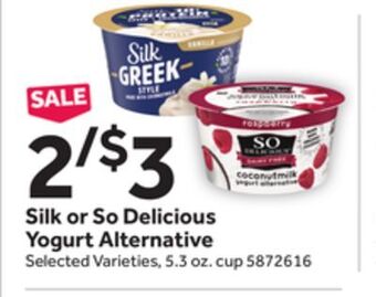 Stop&Shop Silk or so delicious yogurt alternative offer