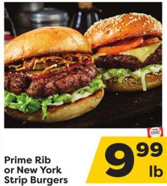 Weis Markets Prime rib or new york strip burgers offer