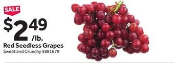 Stop&Shop Red seedless grapes offer
