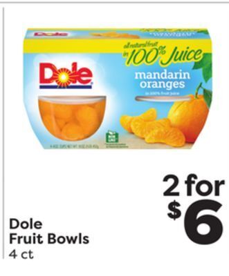 Weis Markets Dole fruit bowls offer