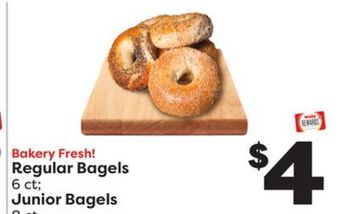 Weis Markets Regular bagels 6 ct junior bagels 8 ct offer