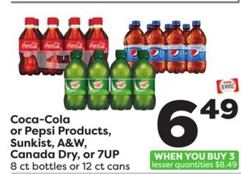 Weis Markets Coca-cola or pepsi products, sunkist, a & w, canada dry, or 7up offer