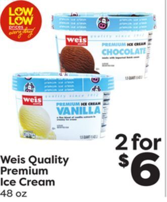 Weis Markets Weis quality premium ice cream offer