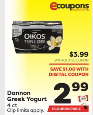 Weis Markets Dannon greek yogurt offer