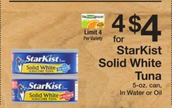 The Fresh Grocer Solid white tuna offer