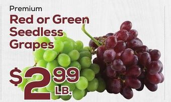DeCicco & Sons Premium red or green seedless grapes offer