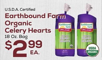 DeCicco & Sons Earthbound farm organic celery hearts offer