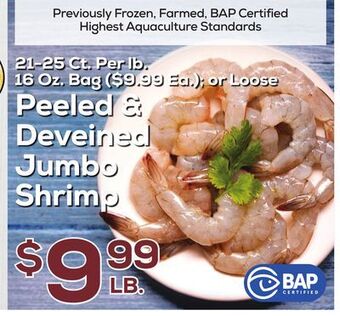 DeCicco & Sons Peeled & deveined jumbo shrimp offer