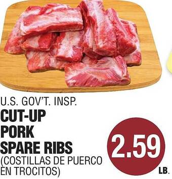 Carnicerias Jimenez U.s. gov't insp. cut-up pork spare ribs offer