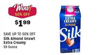 Grocery Outlet Silk almond unswt extra creamy offer