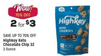 Grocery Outlet Highkey keto chocolate chip 2z offer