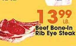 Village Market Food Centers Beef bone-in rib eye steak offer